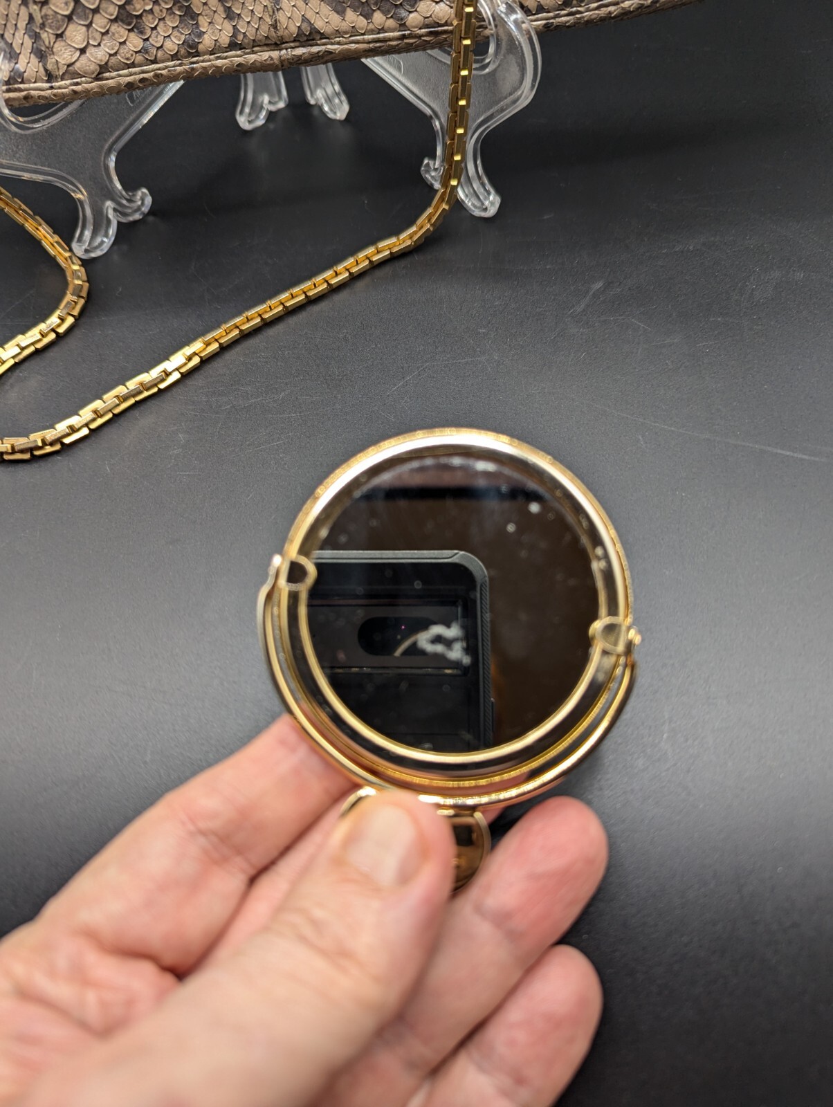 Judith Leiber Couture Python Clutch/Crossbody Cha… - image 4