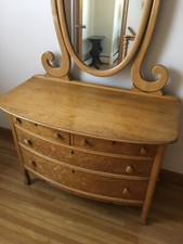 Curly Maple Dresser with mirror circa 1920