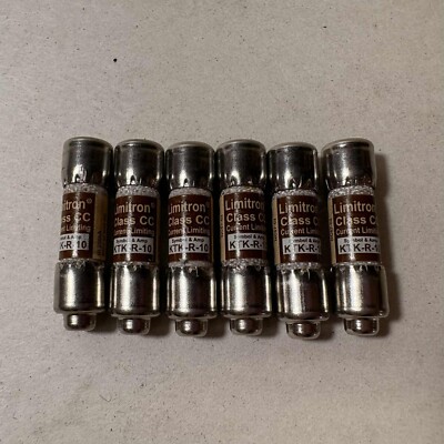 Cooper Bussmann Limitron KTK R 10 600v 10A Fuses (Lot of 6)