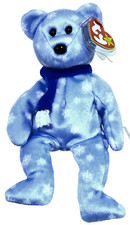 TY ORIGINAL BEANIE BABY 1999 Holiday Teddy Bear with Display Case 8
