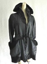 Sea & Sky8 Coat Rare Coting Cotton Canvas Wired Shawl/hood Collar Pockets Size S