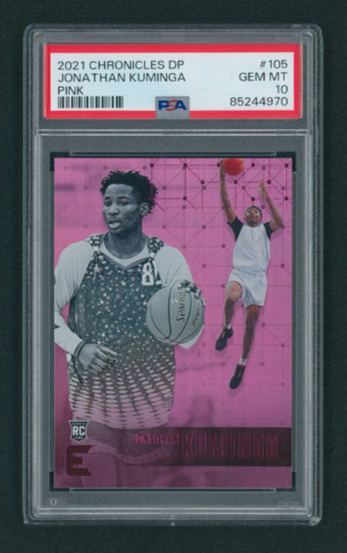 2021 Chronicles Draft Picks Jonathan Kuminga ROOKIE RC PINK #105 PSA 10 POP 1