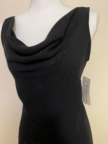 Vintage Dress Fairy Whimsigoth Beaded Sequins Cowl SZ SM Y2K Dark Romantic New