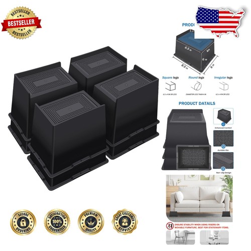 Sturdy 6-Inch Triangular Furniture Risers - Supports Up to 6000lbs ...