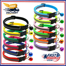 CAT Collar Reflective with Safety Release Breakaway Buckle Kitten Puppy Pet Bell