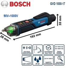 Bosch Volt Detector Non-Contact Voltage Tester 24-1000V Auto Sens LED Light IP67