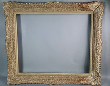 Ancien cadre Montparnasse 82x72 feuillure 65x54 cm 15F bois sculpté patiné C825