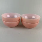 Vintage Fire-King Oven Ware Pink Coral Chili Cereal Bowl 5" Set of 4