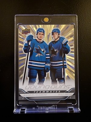 Macklin Celebrini / Will Smith UD Young Guns Teammates Silver Outburst RC #499