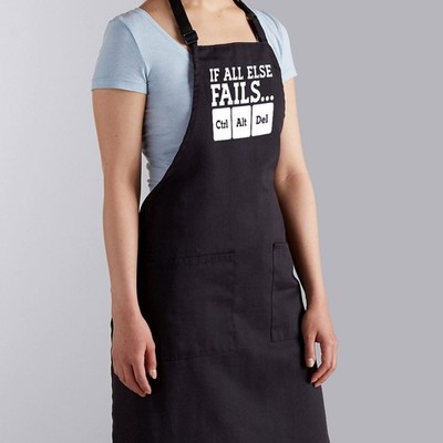 If All Else Fails Use Ctrl alt del Apron Pocket Funny Slogan Computer Nerd Humor