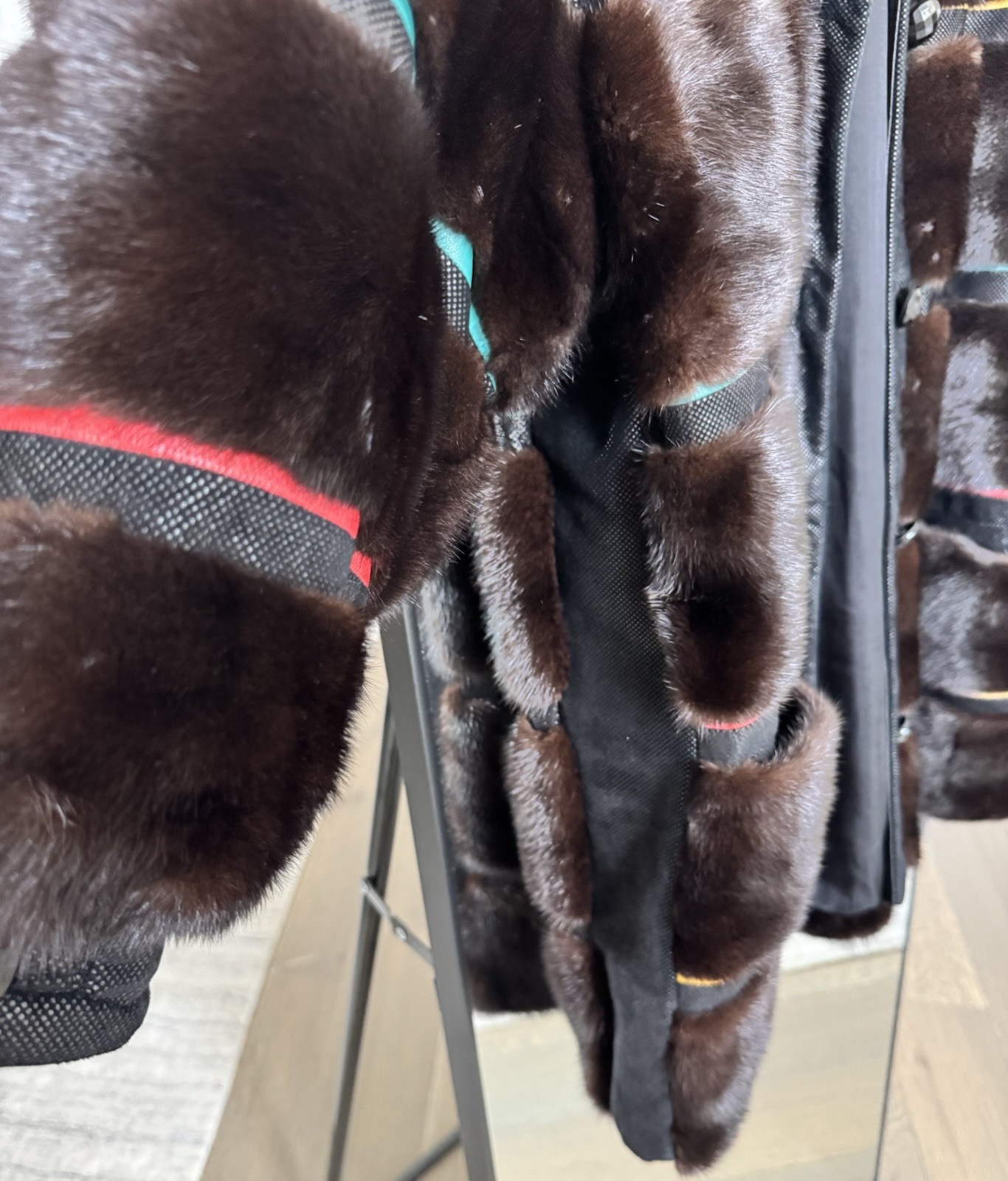 NEIMAN MARCUS Mink Fur/Leather Coat by Hannah Kay Pollock - Brown (L) Luxurious! image 4