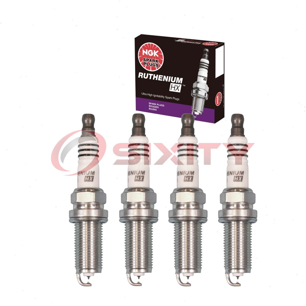 4 pc NGK Ruthenium HX Spark Plugs for 2009-2019 Toyota Highlander 2.7L L4 ln