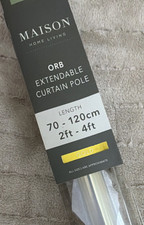Maison Home Living Extendable Curtain Pole Gold 70-120cm with Finials BMCP188