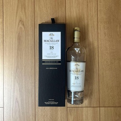 Macallan 18 Year Old Sherry Oak 700ml Empty Bottle with Box Interior Decor Used