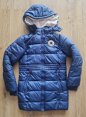 Converse All Stars Mädchen Winterjacke 10-12 Jahre blau Kapuze Reißverschlusstaschen