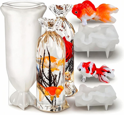 Water Bag Resin Mold, Silicone Molds for Resin Casting, 3D Lucky Bag Koi Fish Sh