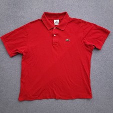 Lacoste Polo Shirt Mens Size 6 XL Red Pique Cotton Short Sleeve