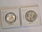 2) 1954 P And S  Mint Washington Silver Quarter. Very Sharp And Flashy Gem Unc