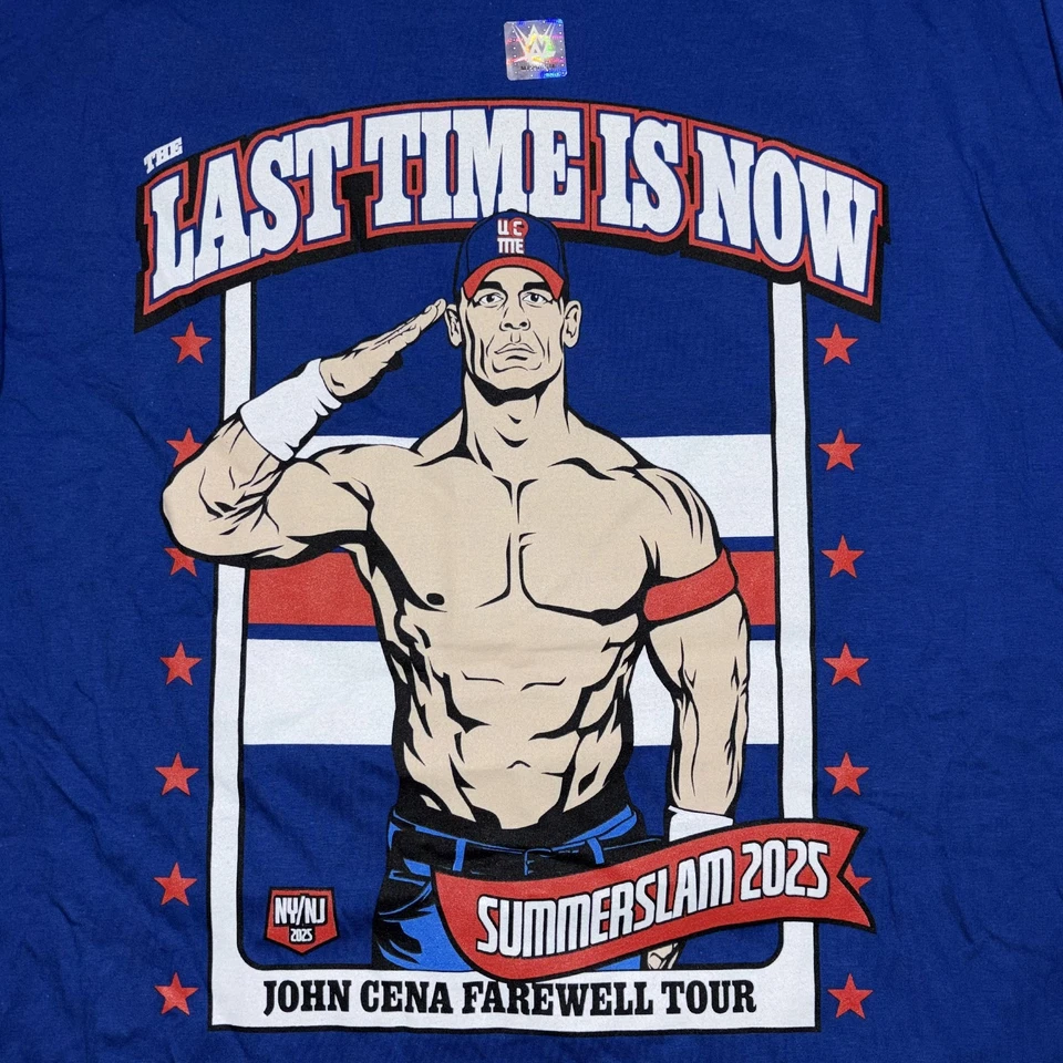 WWE Authentic John Cena Summerslam Shirt 2025 Farewell Tour NY Giants - MEDIUM - Image 3 of 4