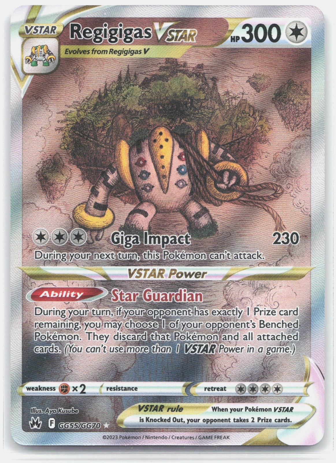 Regigigas VSTAR Ultra Rare SWSH: Crown Zenith: Galarian Gallery CRZ:GG Colorless