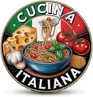 Italian Cuisine Vintage Cucina Italiana Tin Metal Signs Home Décor Print Aesthet