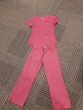 Greys Anatomy Pink Scrub Set Xs Pants Bottoms Small Top Blouse