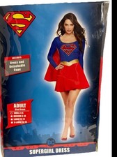 Supergirl Dress Women s Small 4-6 Adult Dress Halloween Costume Red/blue New