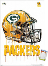 NFL Green Bay Packers - Drip Helmet 20 Wall Poster, 22.375