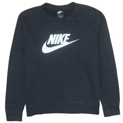 Nike Damen Schwarz Large Pullover Sweatshirt Rundhals Logo Baumwollmischung