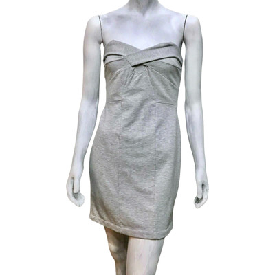 She Said... Womens Strapless Dress Gray Sheath Mini Solid M