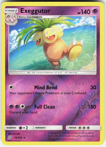 Exeggutor Reverse Holofoil SM - Unified Minds 74/236 NM
