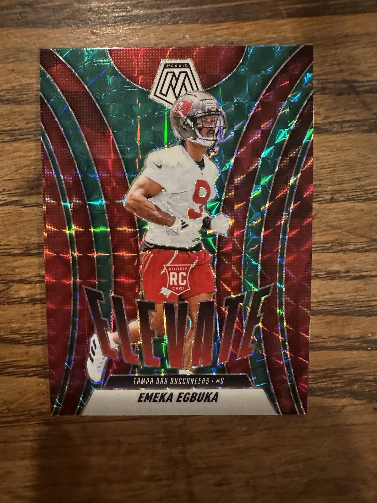 2025 Panini Mosaic - Elevate Emeka Egbuka #2 Green Mosaic Prizm (RC)