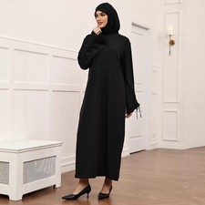 Black Abaya Women Muslim Long Sleeve Maxi Dress Turkey Kaftan Islamic Robes Arab