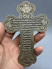 50th Wedding Anniversary Christian Bless Pewter Wall Cross Cor 13 Love Patient