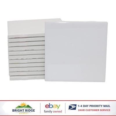 Glossy White Ceramic Craft Tiles, Perfect for Alcohol Inks and Decals, 12 Count