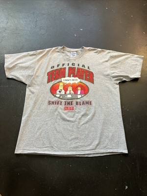 Vintage Y2K Dilbert Comic Funny Humor Team Player HR Graphic Tee Shirt XL Gray
