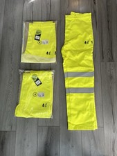 Image of 3 Pairs Men’s Yellow High Visibility Hi Vis Safety Trousers W 36