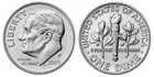 2025 - P    BU  UNC   ROOSEVELT DIME from Logistics Rolls     STOCK PHOTO