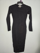 NWT! FOREVER 21 Size XS Women's Black Long Dress BodyCon Long Sleeves
