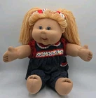VTG 2004 Cabbage Patch Kids Yellow Yarn Hair Grey-Blue Eyes Freckles 2 Top Teeth