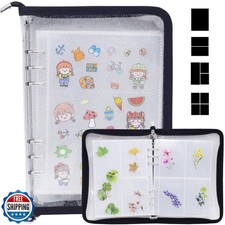 DOUBFIVSY Sticker Storage Organizer, Clear A5 Album With Zipper B