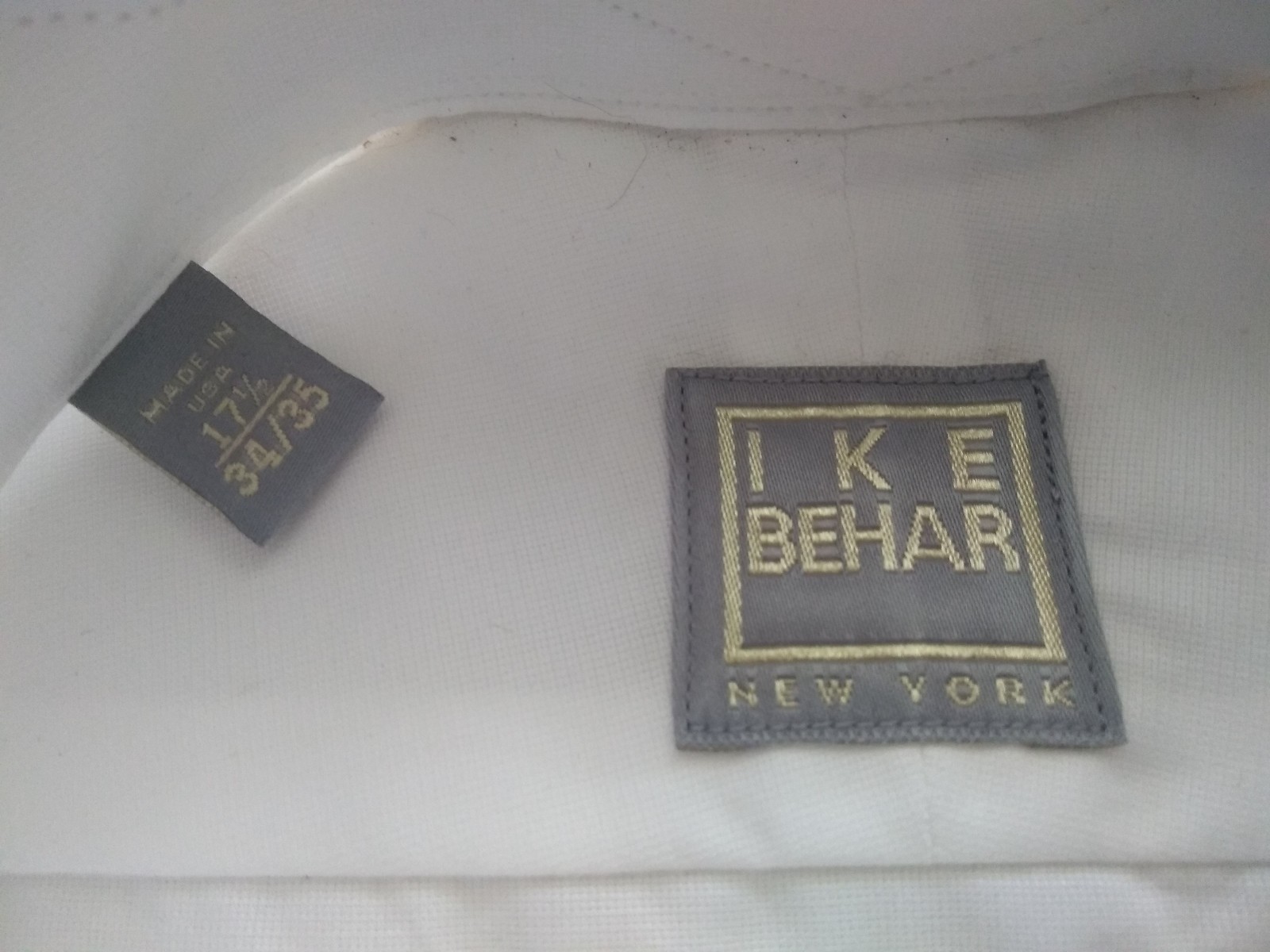 NWOT Ike Behar by Brooks Brothers White Spread Collar 17.5-34 MSRP $225