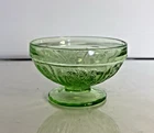 New ListingUranium Depression Glass Rose Cabbage Pattern Green Glass