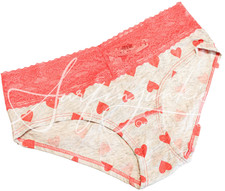 Victoria's Secret Vintage Panties Panty Small Low Rise Hiphugger Lace Neon Heart