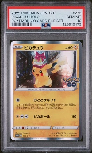 2022 POKEMON JPN S PROMO POKEMON GO CARD FILE SET #272 PIKACHU-HOLO PSA 10