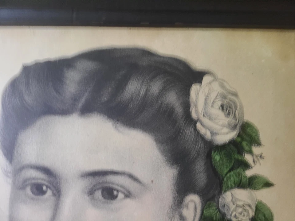 Litografía original antigua Currier & Ives El orgullo del oeste 1870 enmarcada  Foto 4 de 4