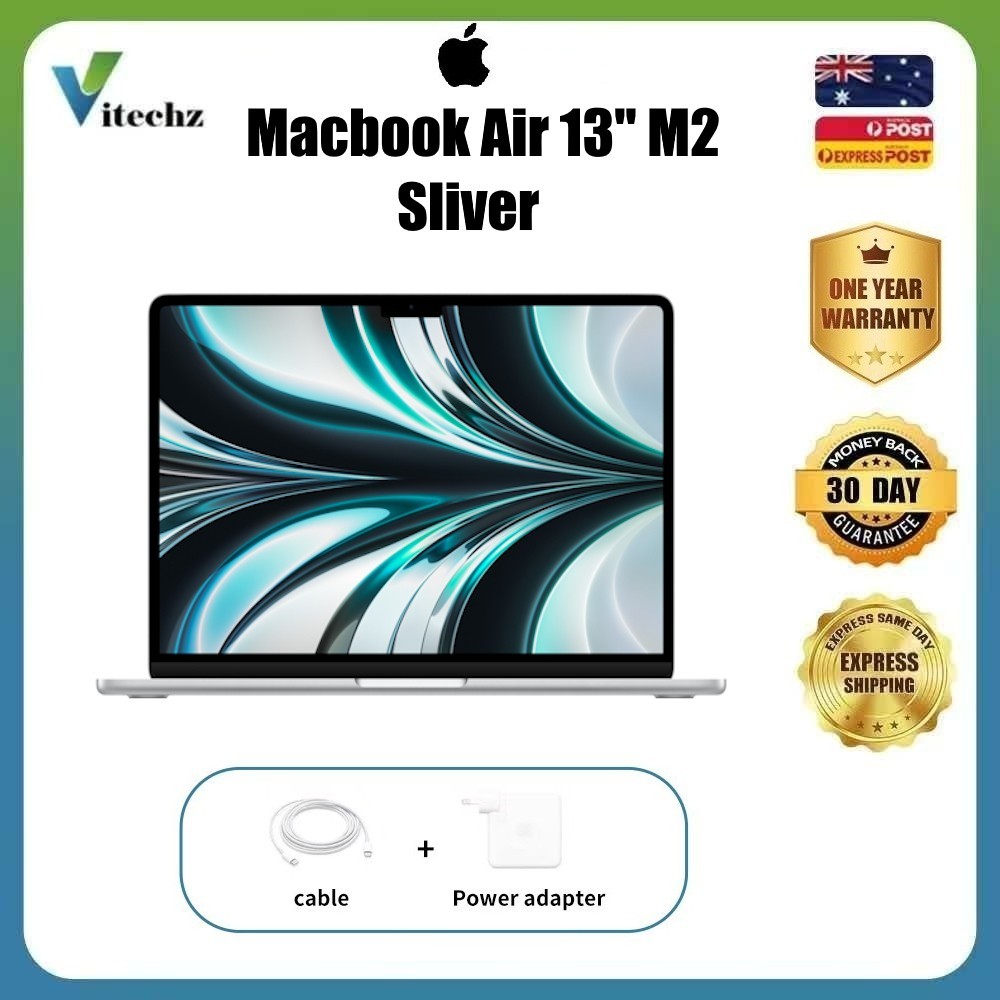 Apple 13-inch MacBook Air 2022, M2 Chip 16GB RAM 256GB SSD, Silver - As New