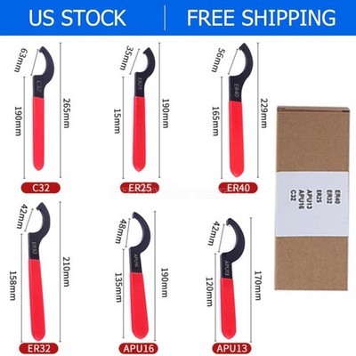 6PCS Coilover Spanner Wrench Set C-Shape Shock Spanner Hook Wrench Adjust Tools