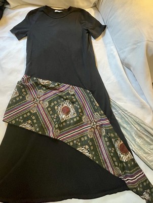 Zara Basic Black T Shirt Dress With Waist Scarf Size S