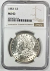 1883 Morgan Silver Dollar Bright White Very Choice Uncirculated